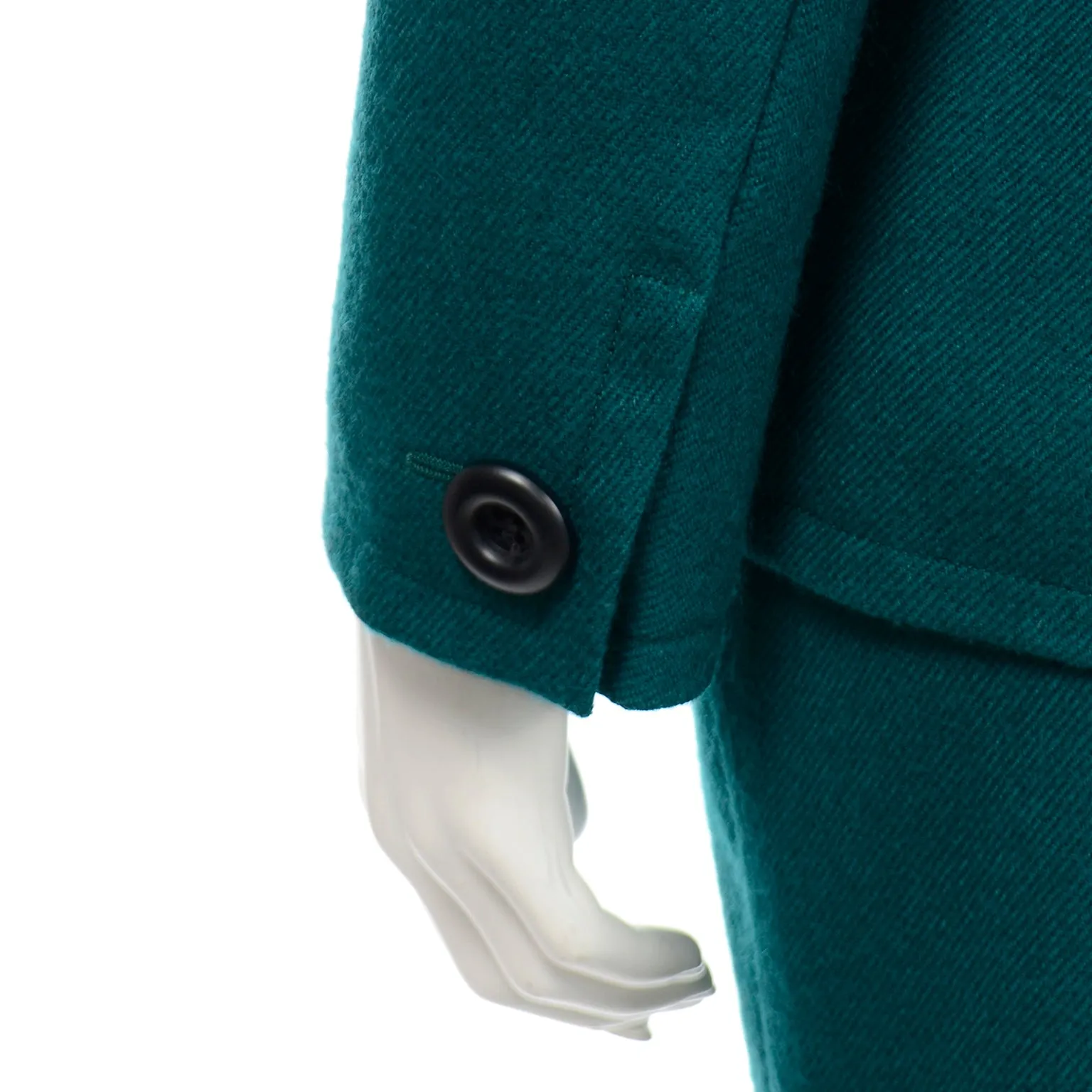 1990s Yves Saint Laurent YSL Green Wool Jacket & Skirt Suit