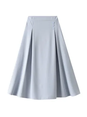 A-line Three-button High Waist Slim Skirt