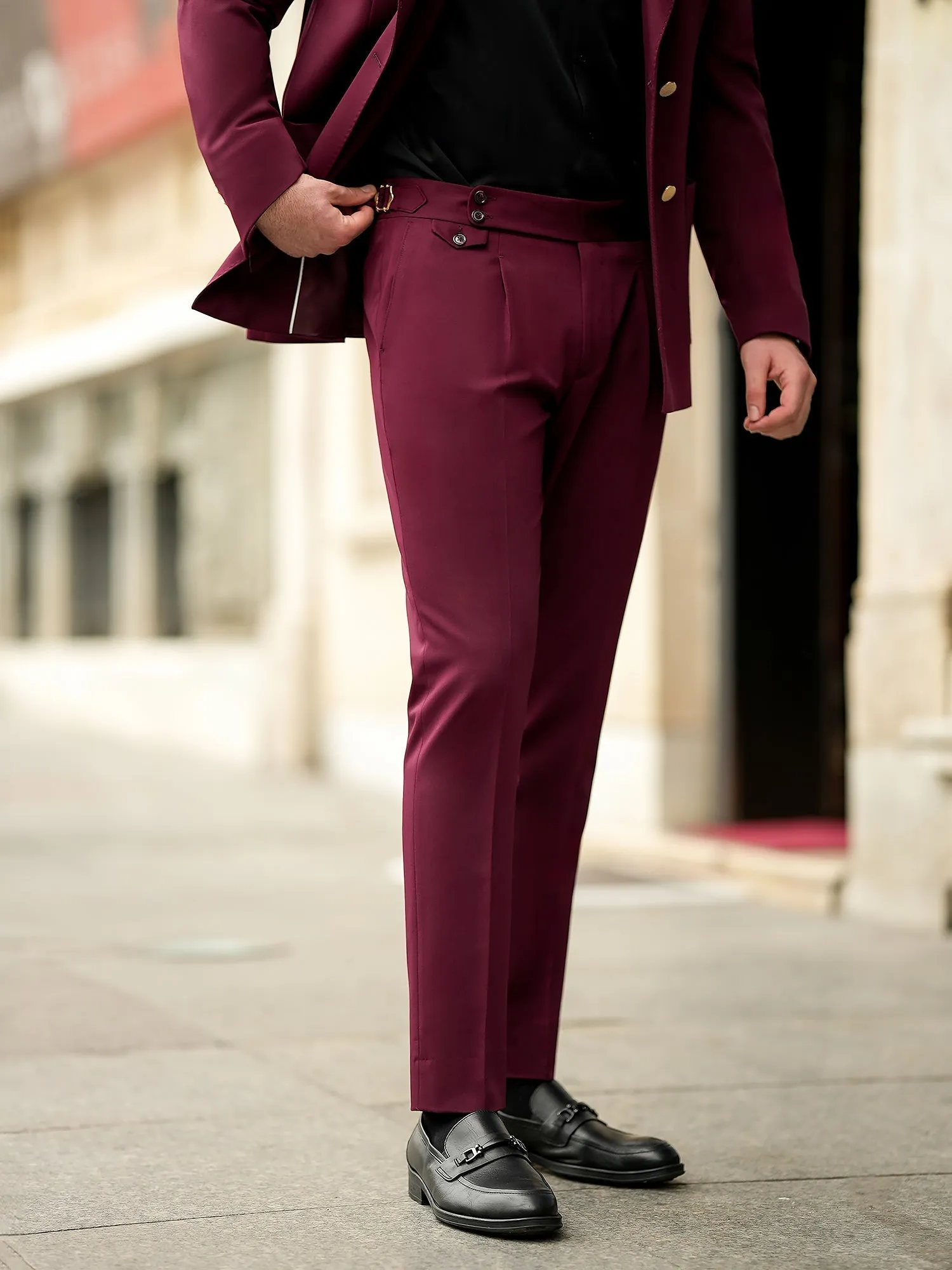 Bordeaux Double Breasted Suit 2-Piece