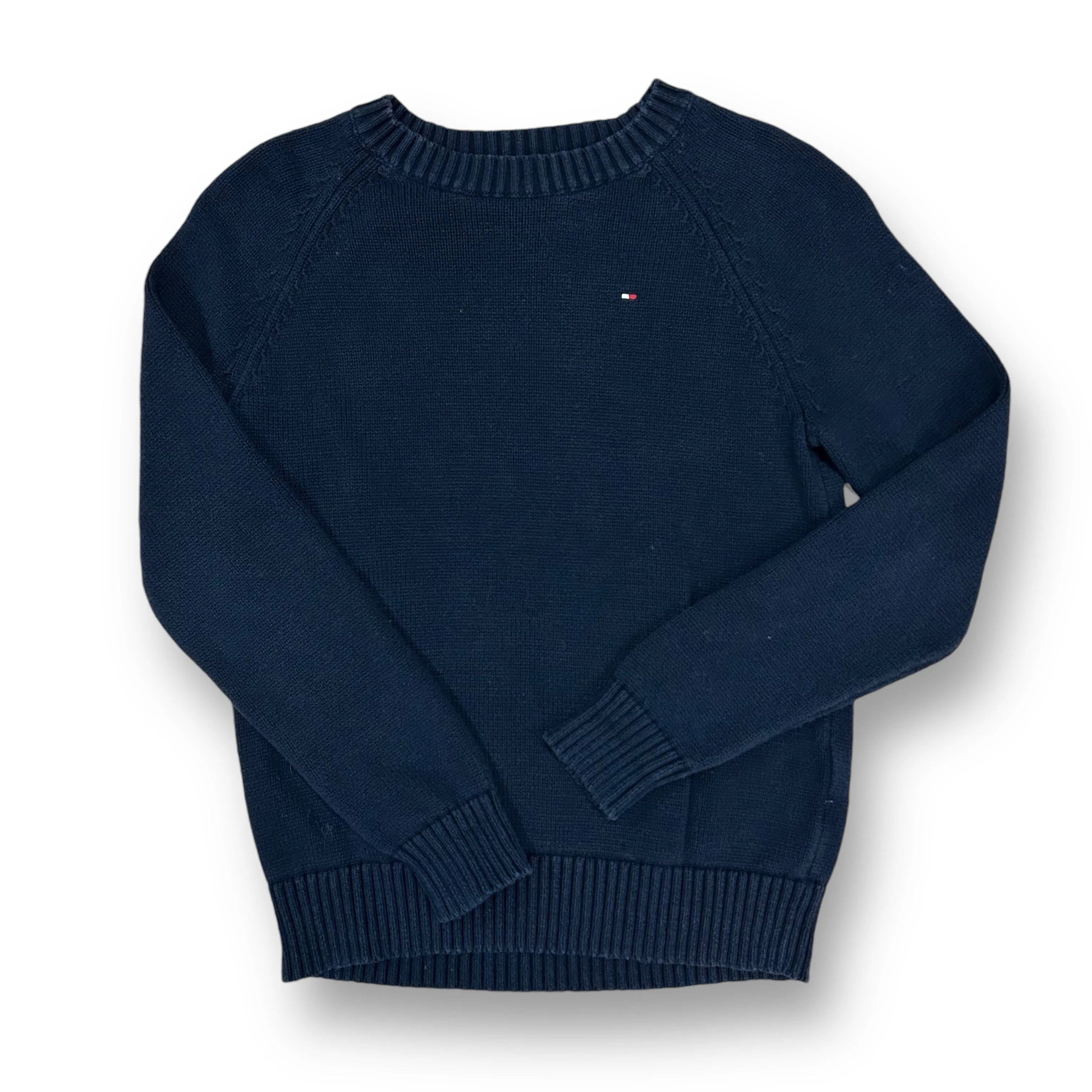 Boys Hilfiger Size 8/10 M Navy Knit Crewneck Sweater