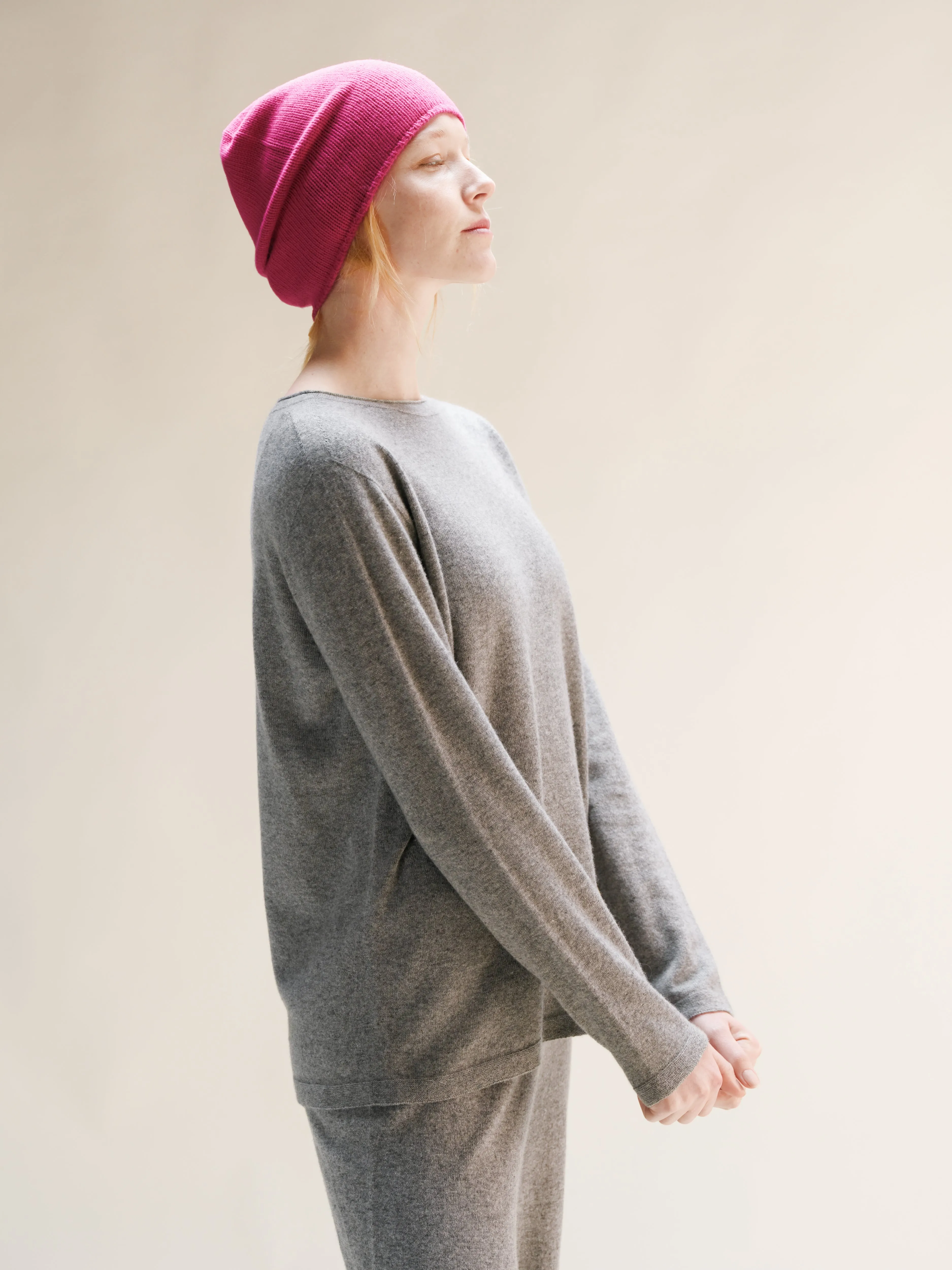 Cashmere Mix Crewneck with “Curl” (3D-Knit)