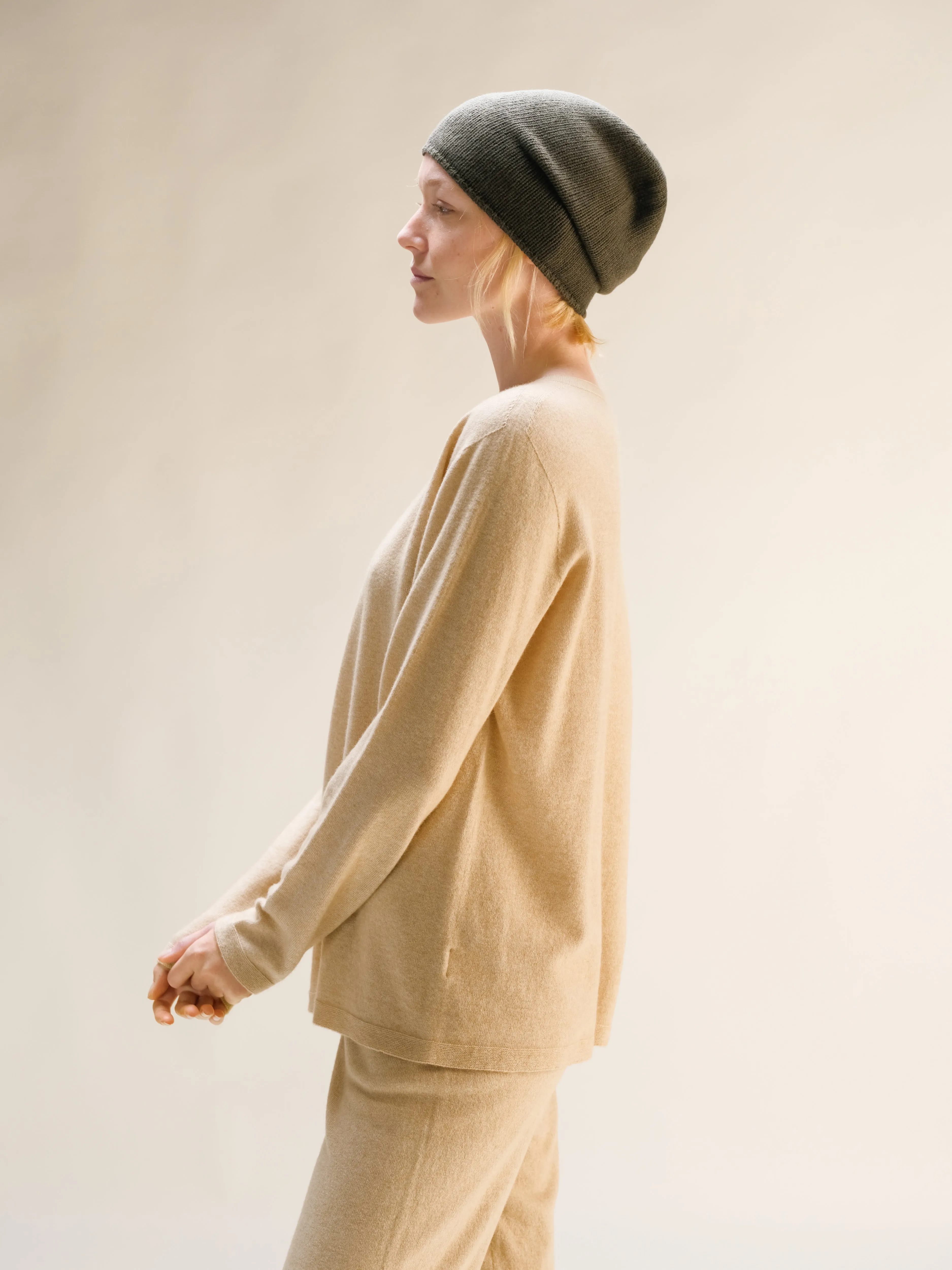 Cashmere Mix Crewneck with “Curl” (3D-Knit)