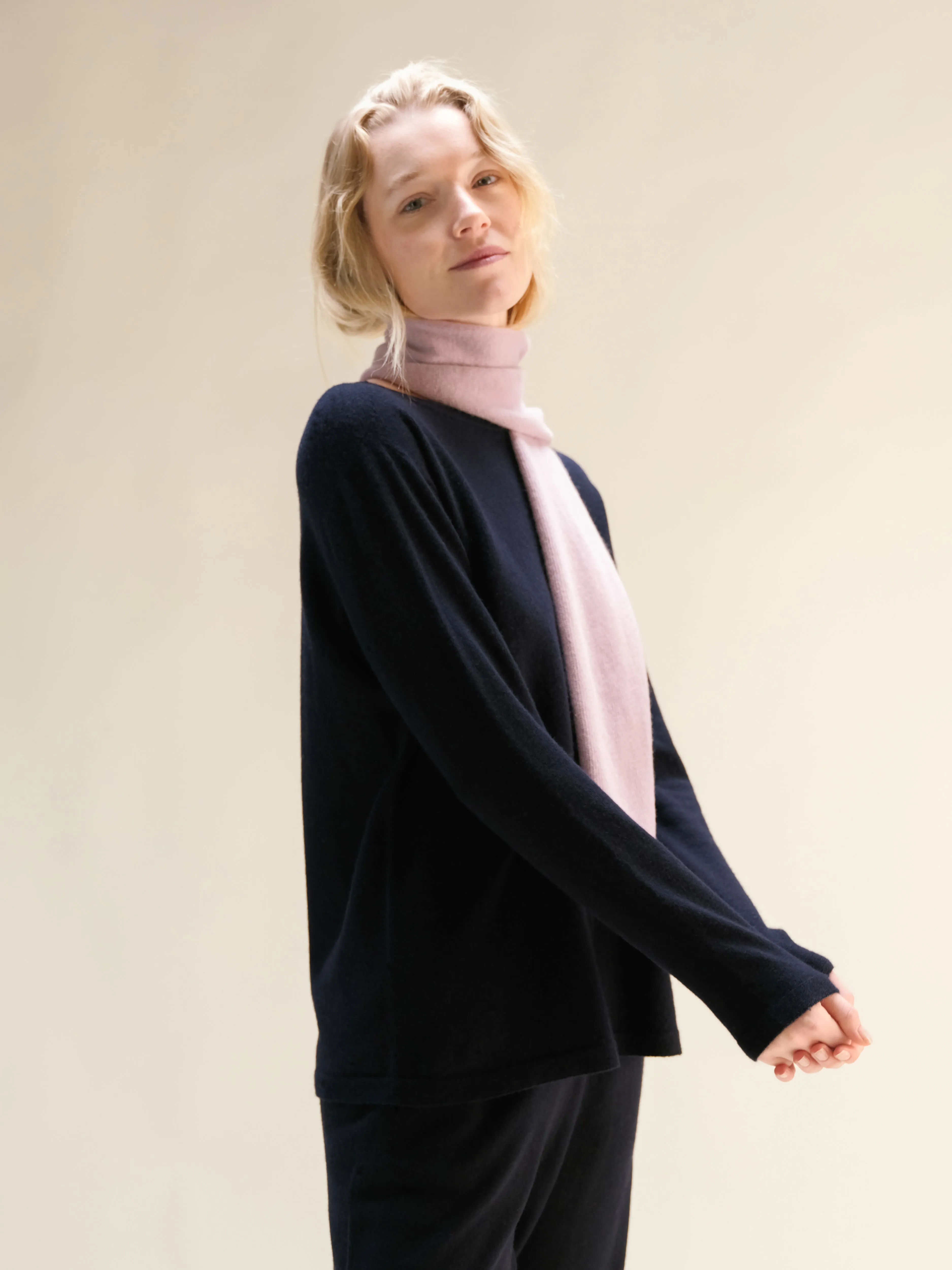 Cashmere Mix Crewneck with “Curl” (3D-Knit)