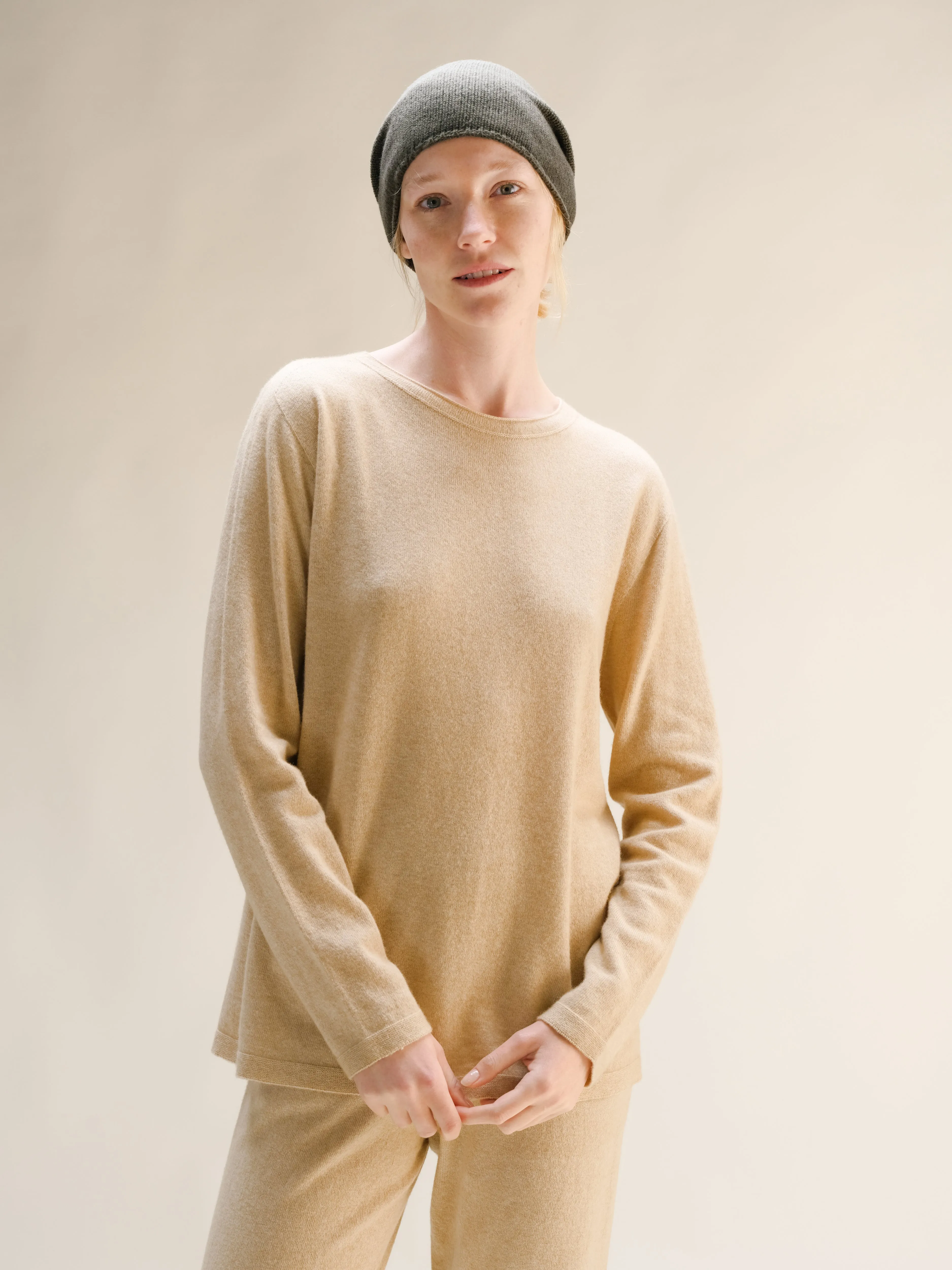 Cashmere Mix Crewneck with “Curl” (3D-Knit)