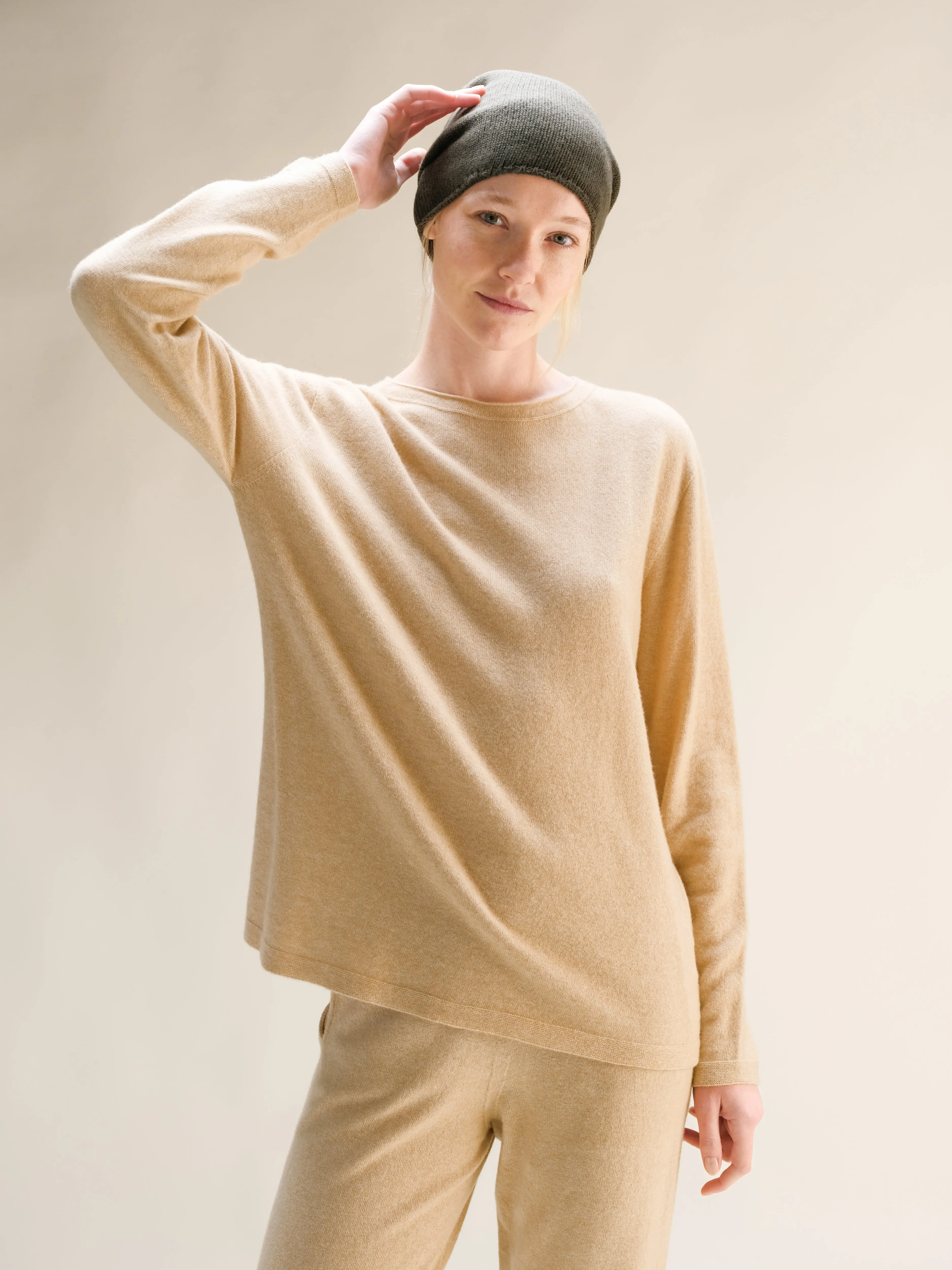 Cashmere Mix Crewneck with “Curl” (3D-Knit)