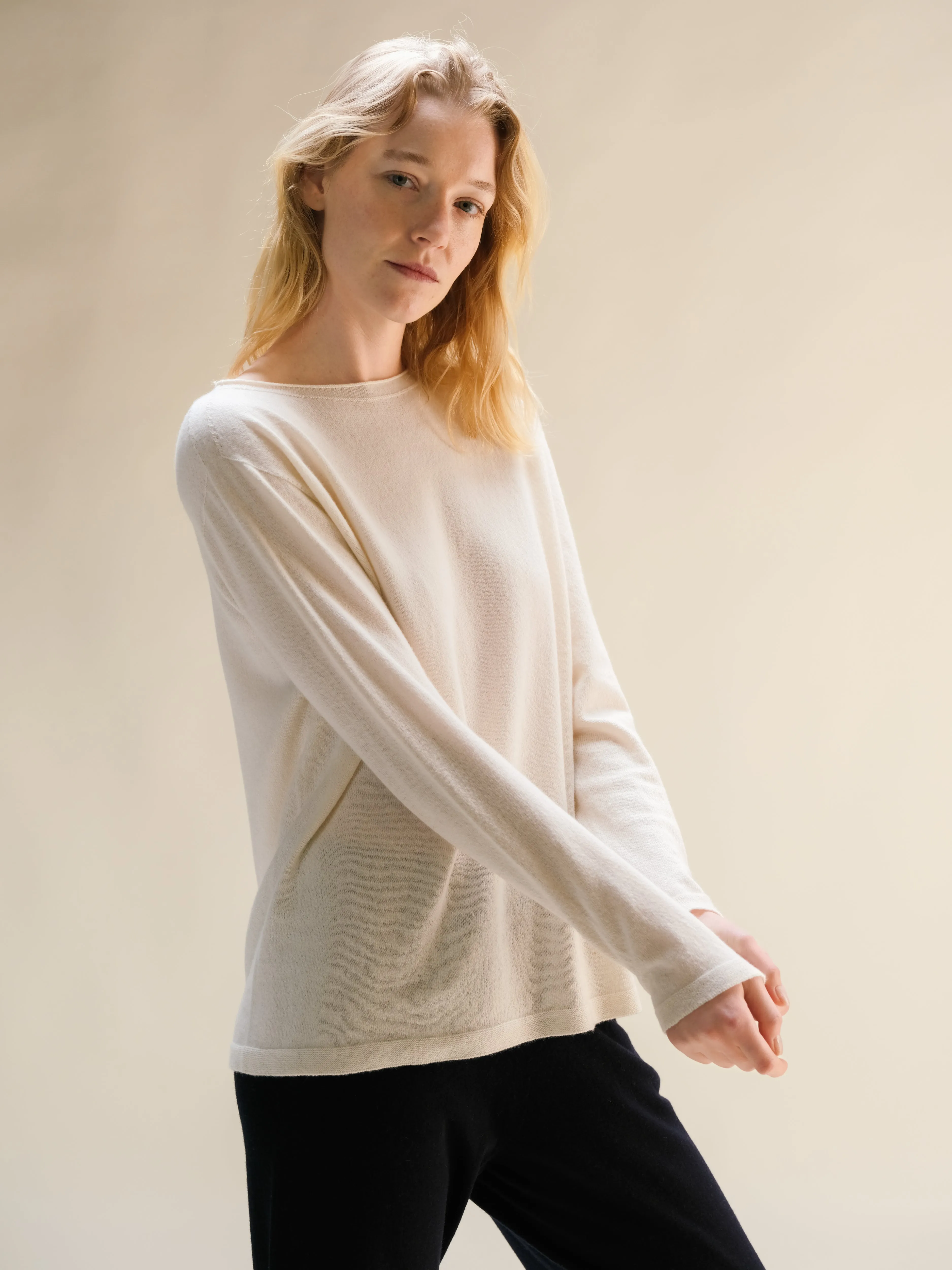 Cashmere Mix Crewneck with “Curl” (3D-Knit)