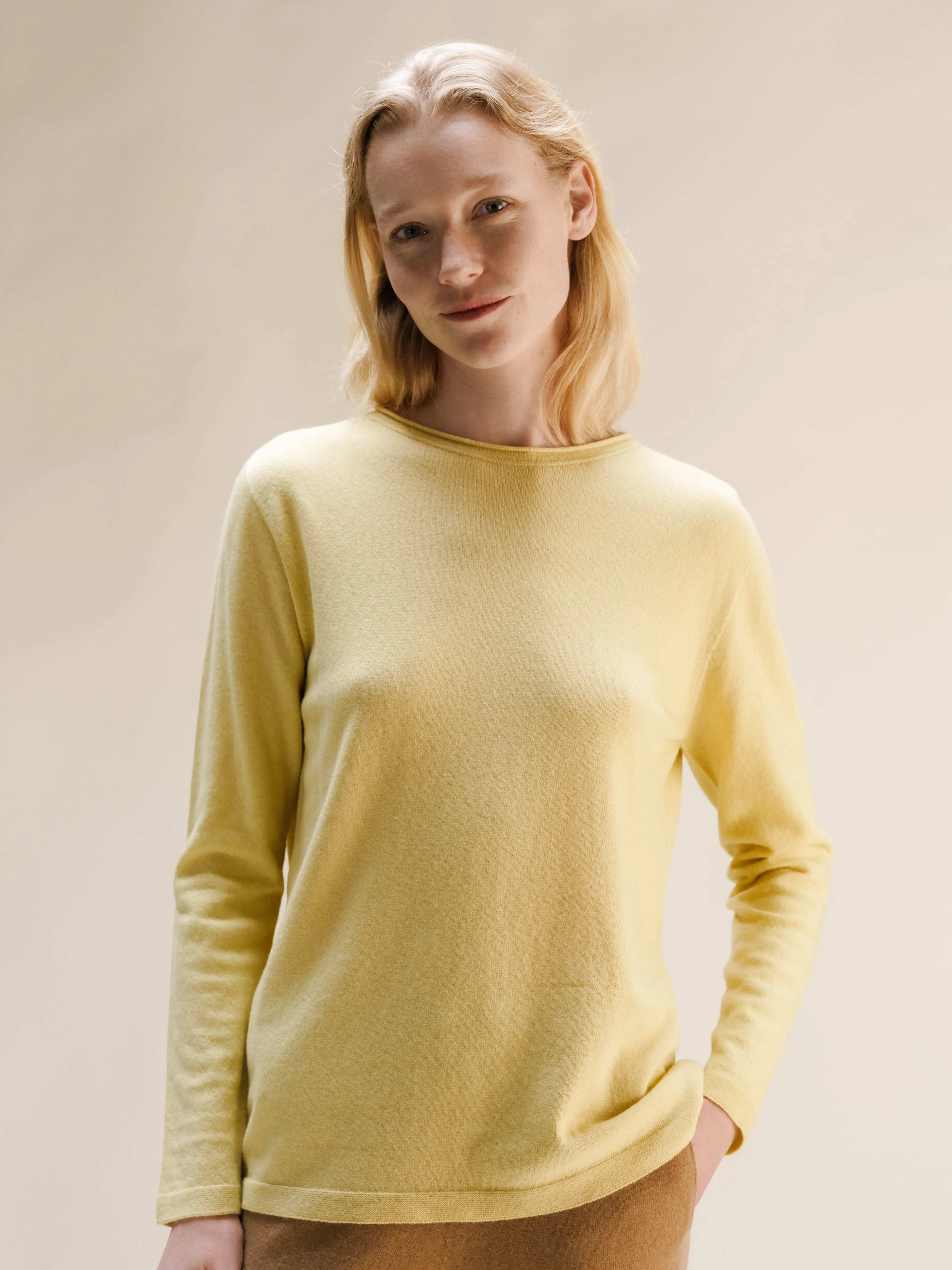 Cashmere Mix Crewneck with “Curl” (3D-Knit)