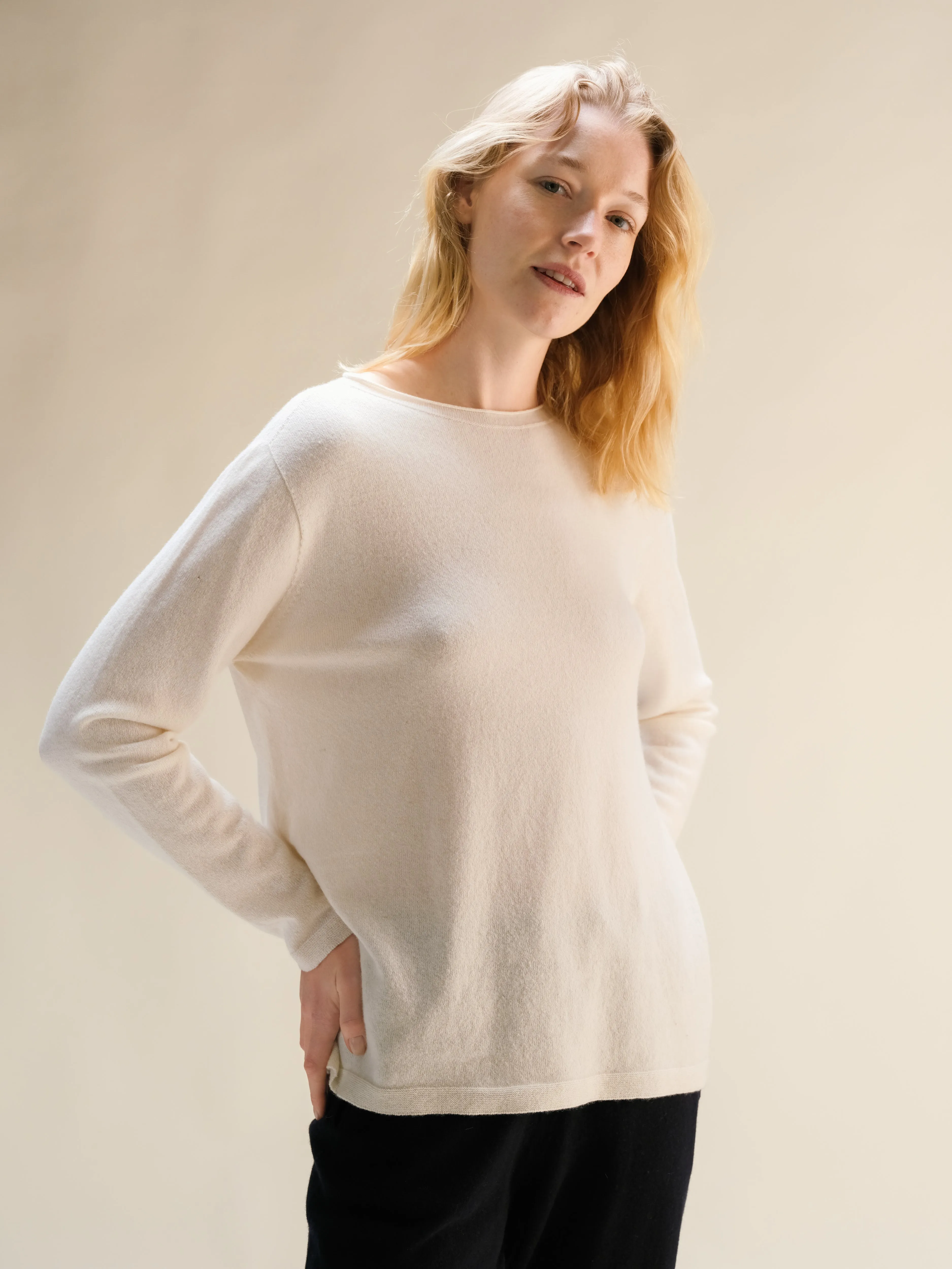 Cashmere Mix Crewneck with “Curl” (3D-Knit)