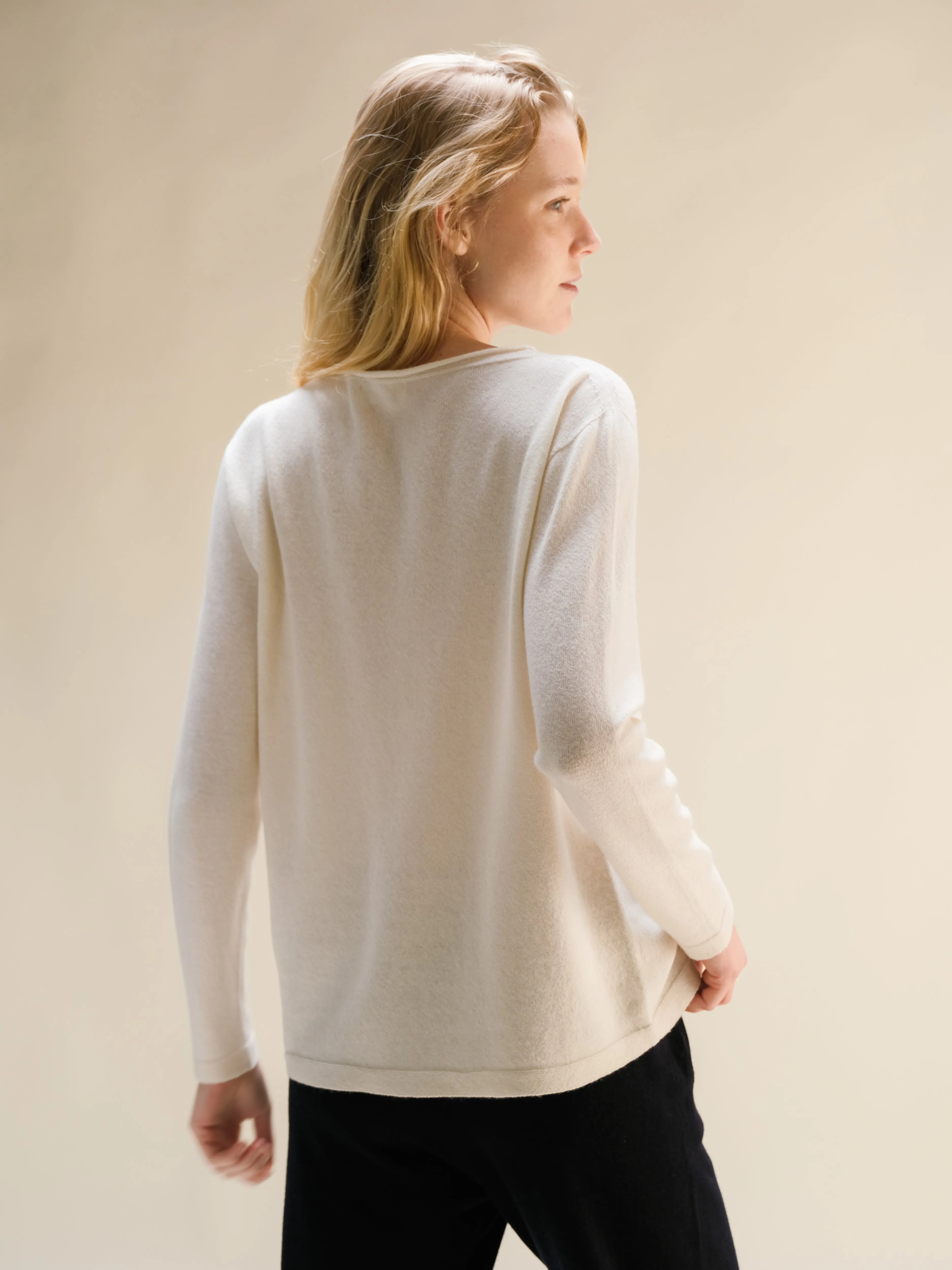 Cashmere Mix Crewneck with “Curl” (3D-Knit)