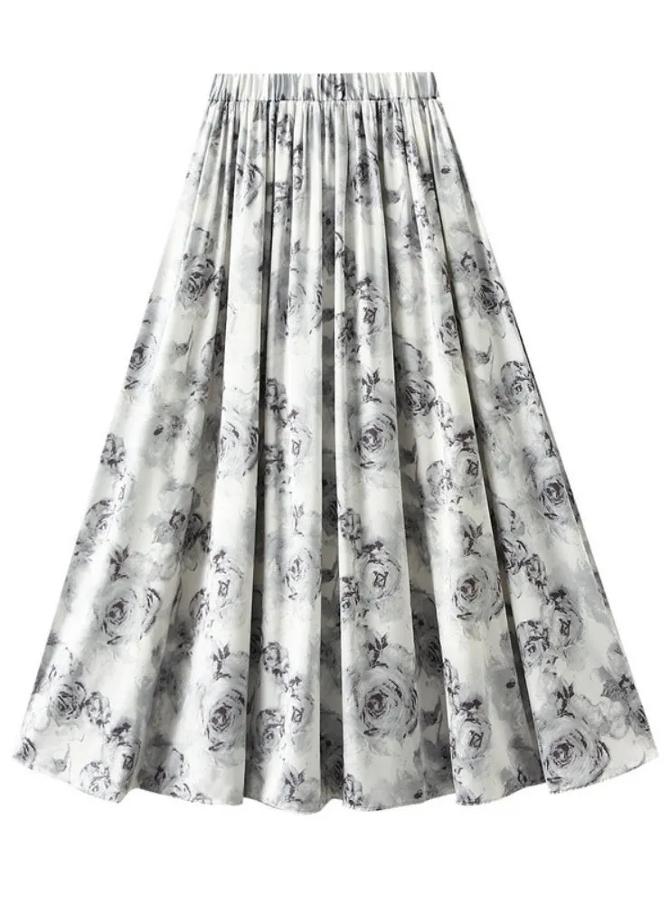 Chinese Style Printed Skirt