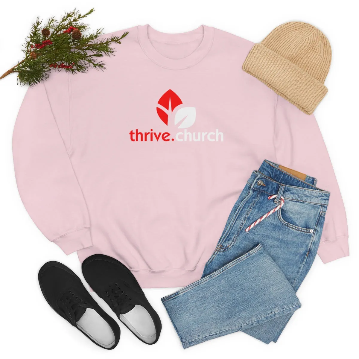 Christmas Logo Red & White Crewneck Sweatshirt