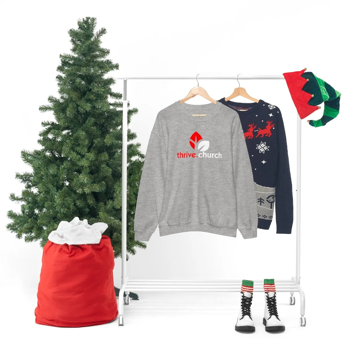 Christmas Logo Red & White Crewneck Sweatshirt