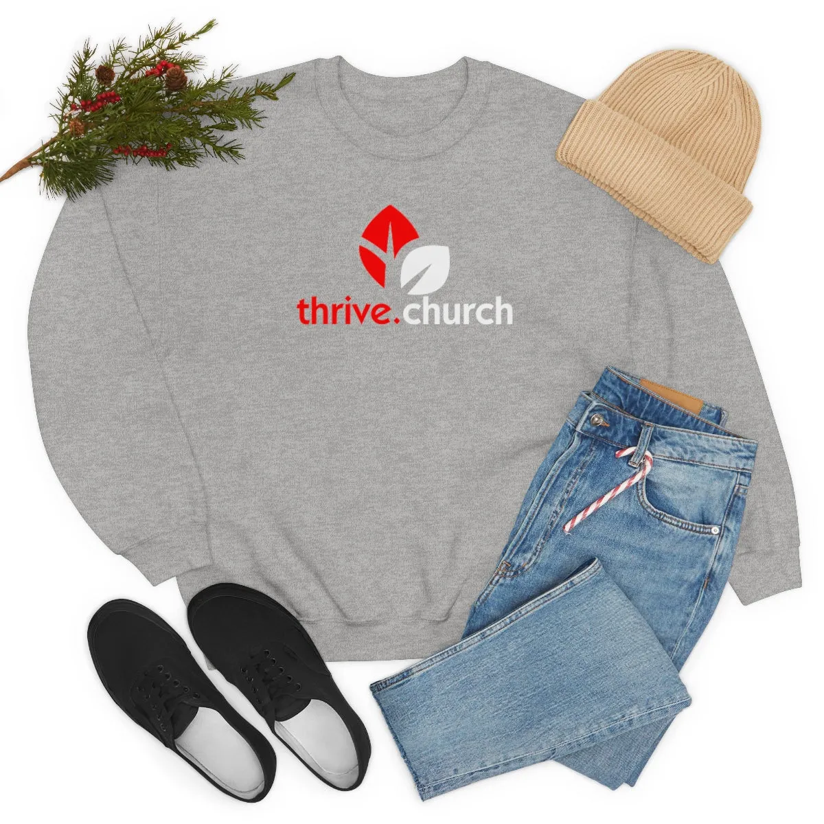 Christmas Logo Red & White Crewneck Sweatshirt