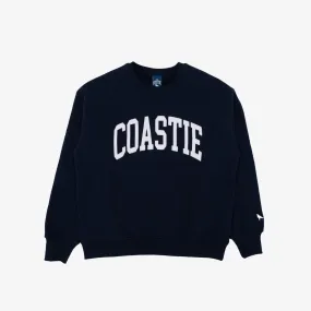 Coastie Embroidered Crewneck in Navy