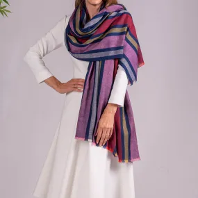 College Stripe Pashmina Cashmere Shawl