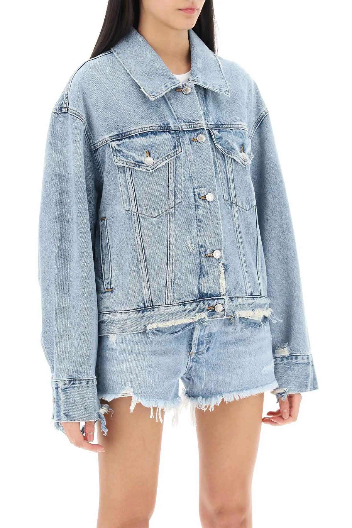 distressed denim jacket