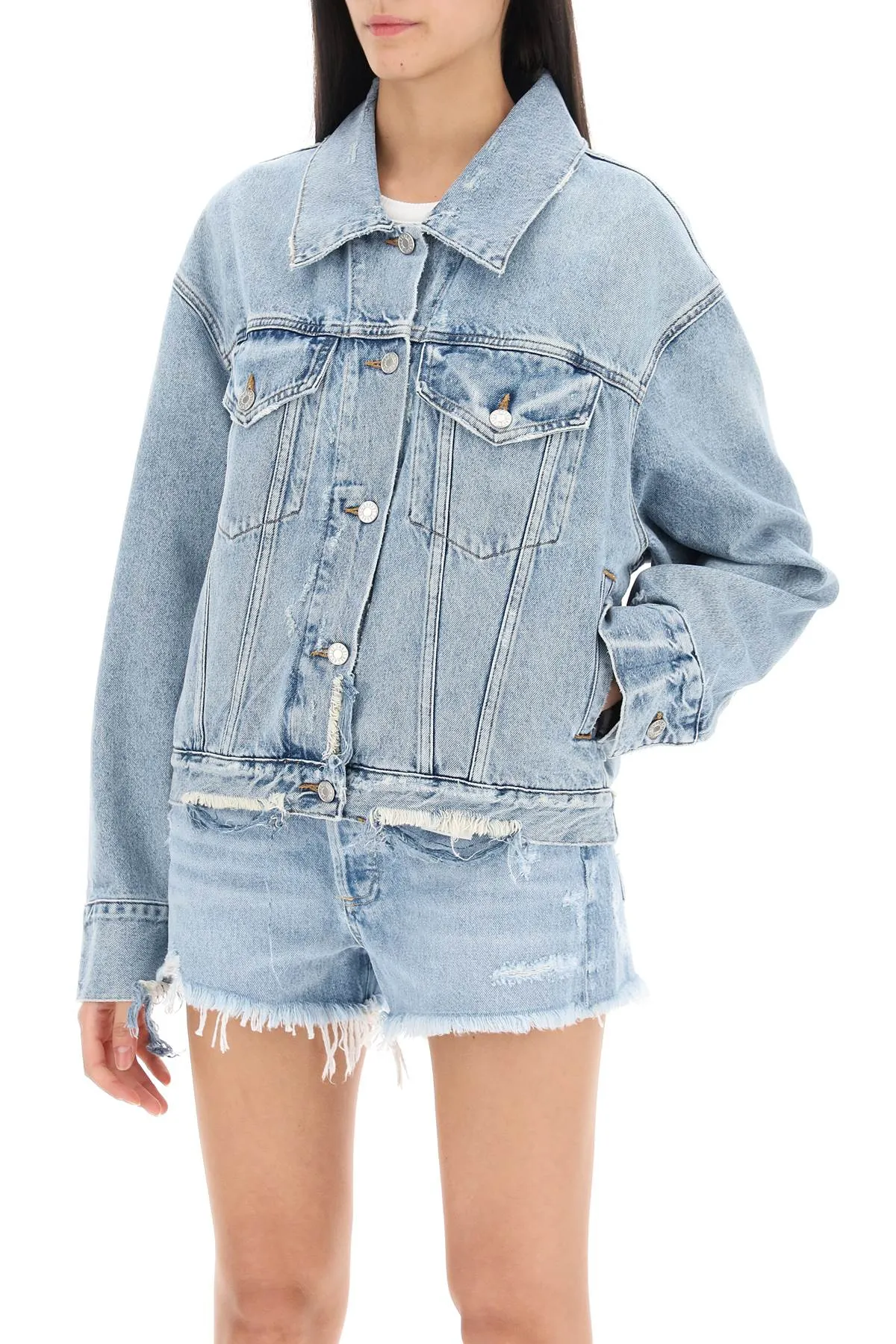 distressed denim jacket