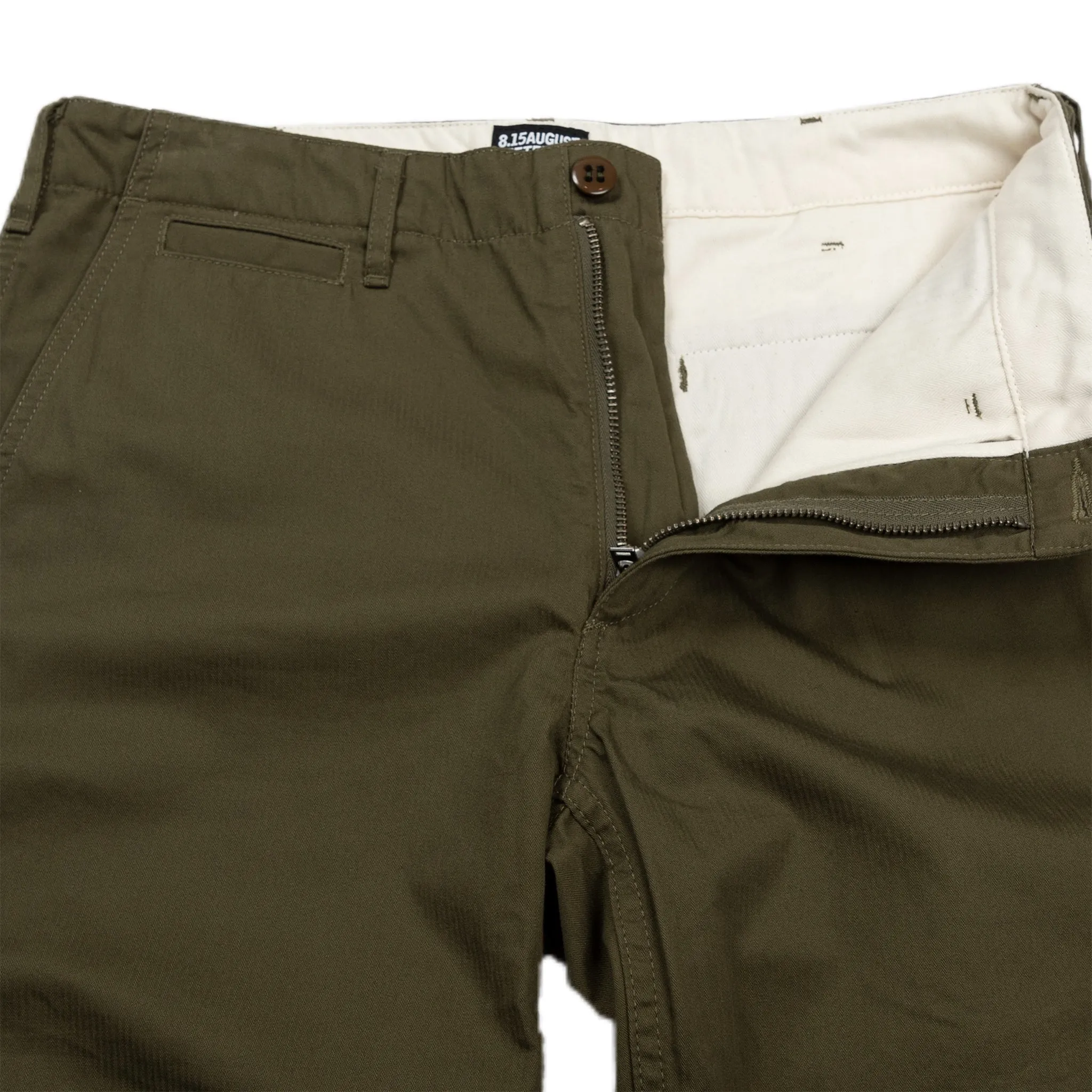 Dry Chino Herringbone Pant - Olive