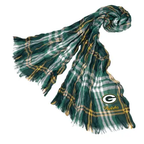 Green Bay Packers Crinkle Scarf Plaid