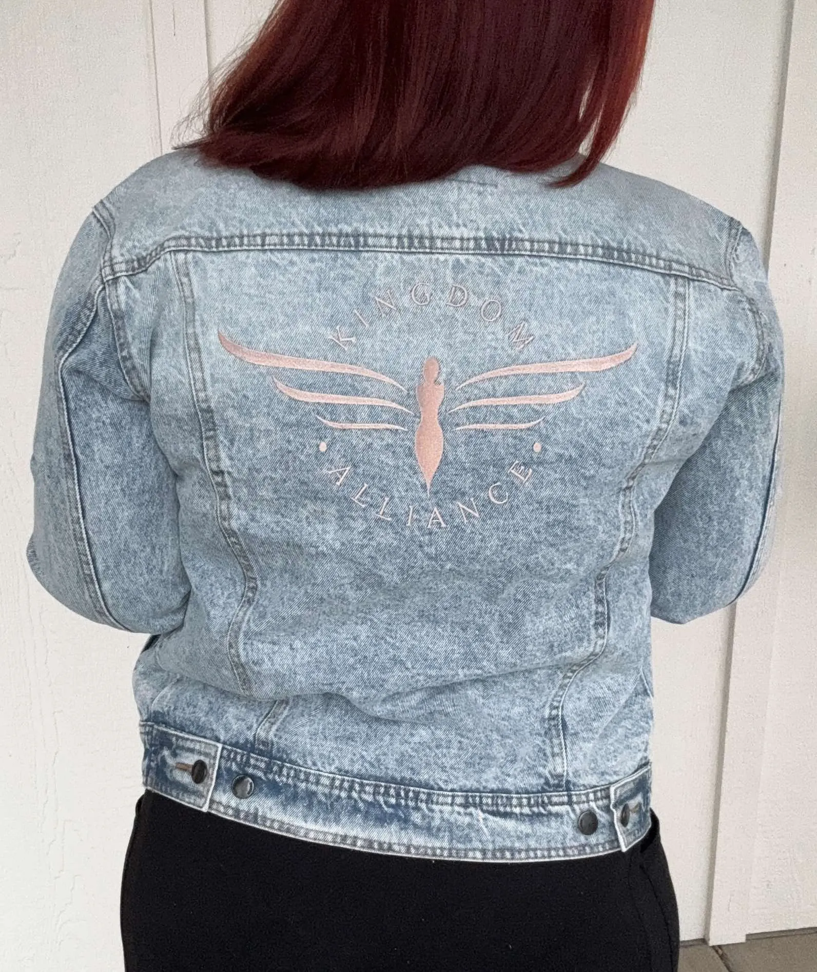 Kingdom Alliance Embroidered Boyfriend Denim Jacket