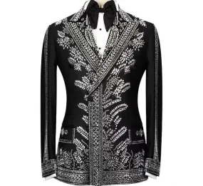 Leaf Design Rhinestone Suit