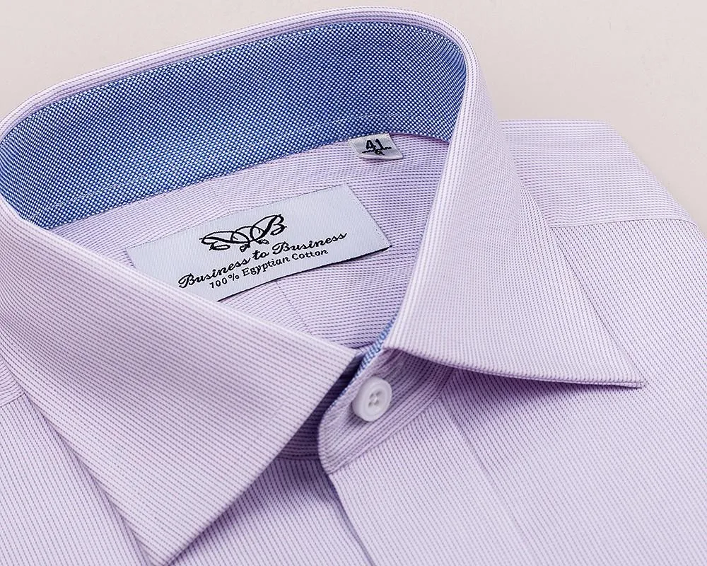 Lilac Hairline Stripe Formal Business Dress Shirt Blue Royal Oxford Fashion