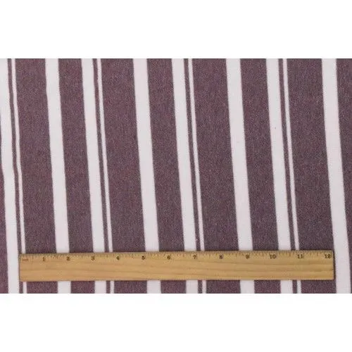 Maroon/Off-White Striped Pattern Jersey Knit Fabric