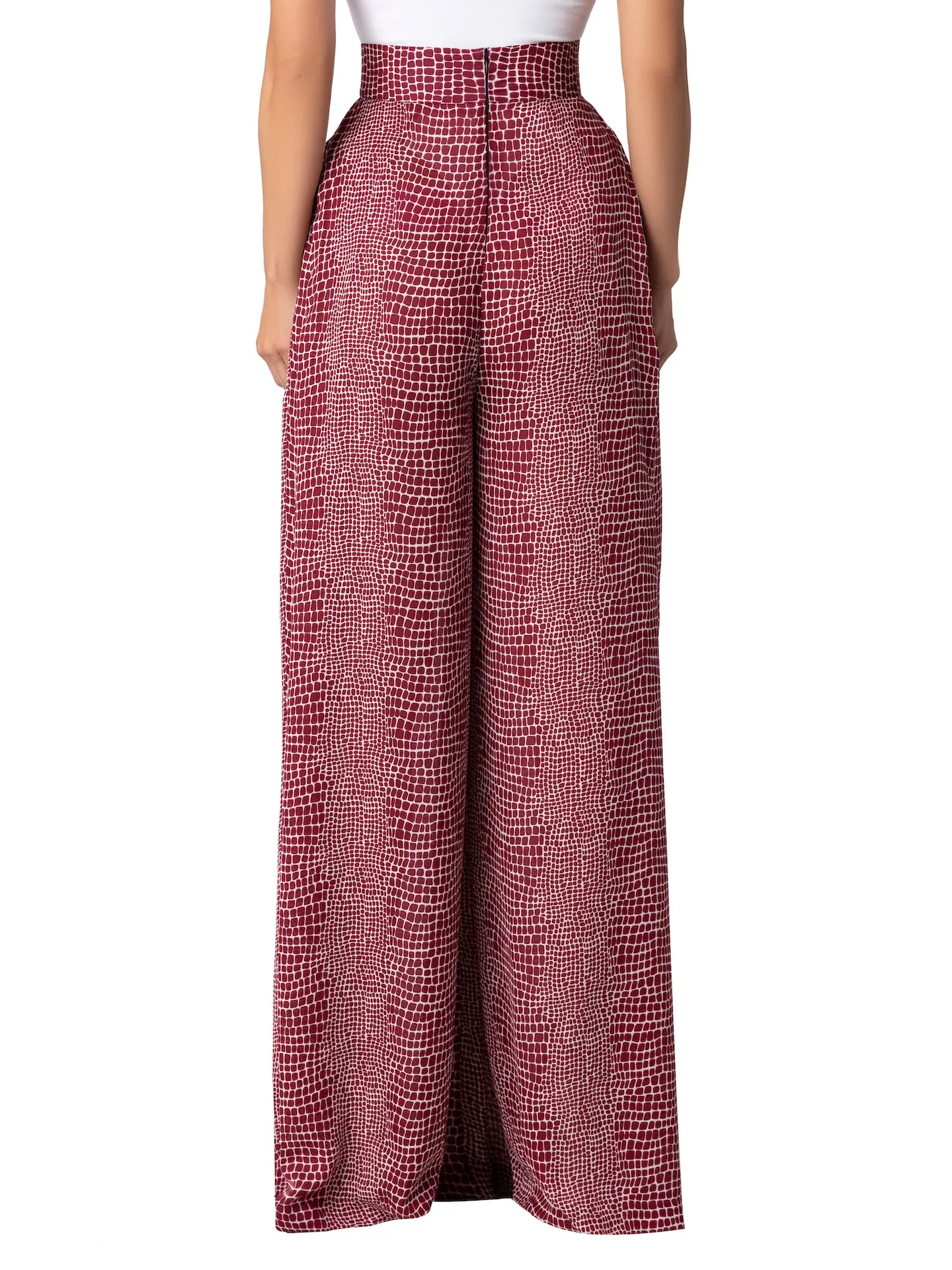 “Miranda” Burgundy Wide Leg Pants