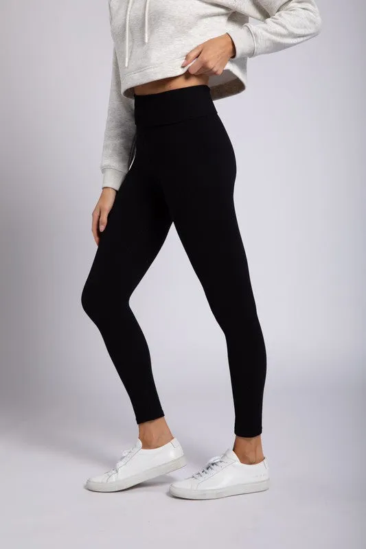 Mono B - Ribbed Fold Over Highwaist Thermal Leggings