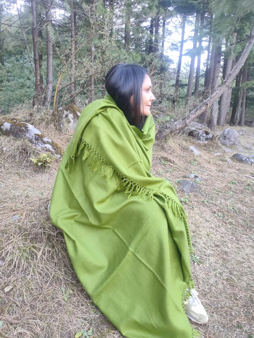 Moss green blanket scarf