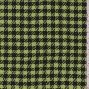 Neon Green/Black Plaid Jacketing Fabric