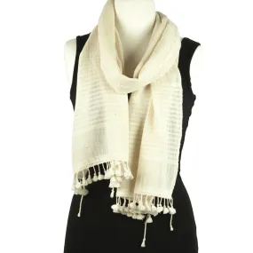 Organic Cotton Hand Woven Scarf with Tassels