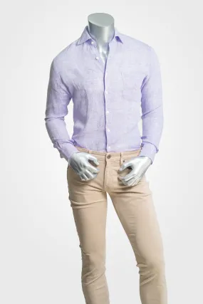 Peter Millar Purple Linen Sport Shirt