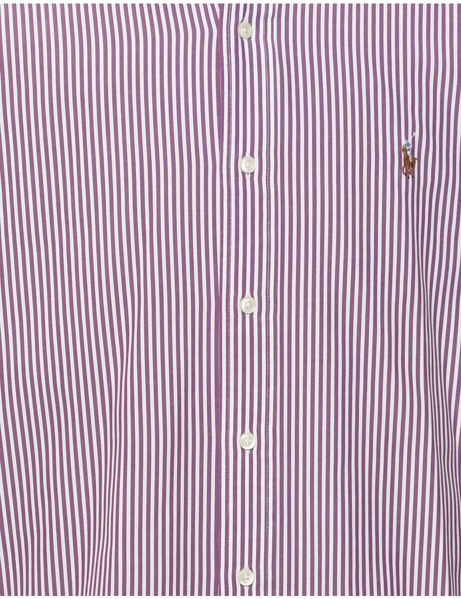 Ralph Lauren Striped Purple & White Classic Shirt - L