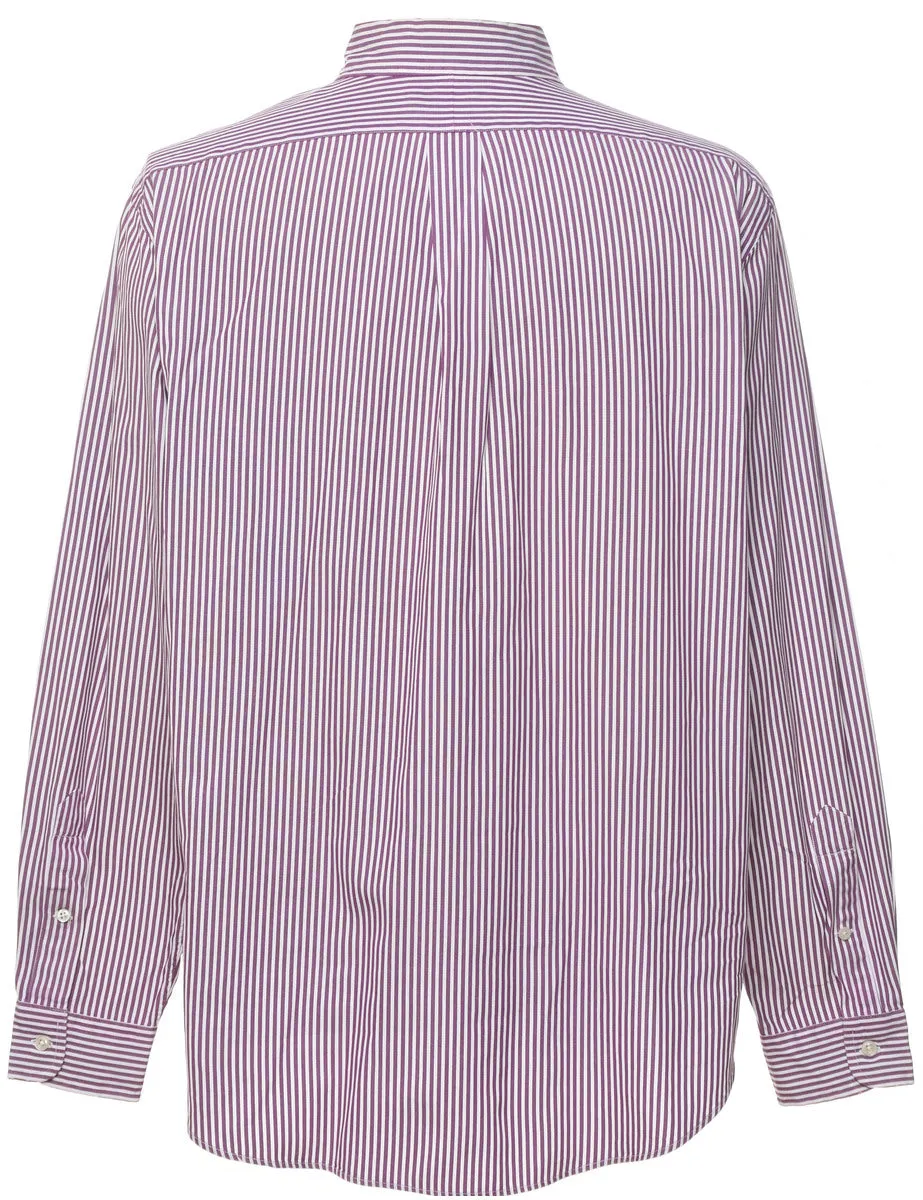 Ralph Lauren Striped Purple & White Classic Shirt - L