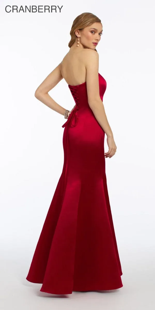 Satin Strapless Mermaid Dress - Petite