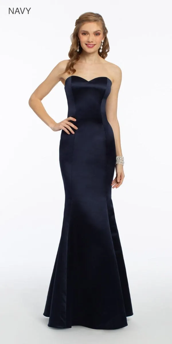 Satin Strapless Mermaid Dress - Petite