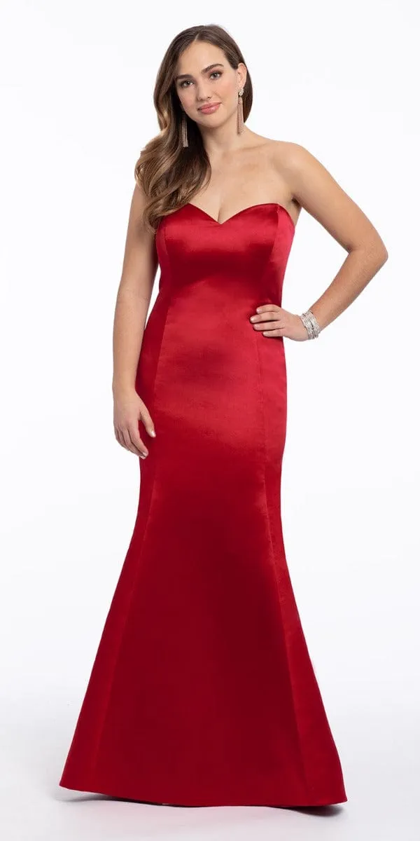 Satin Strapless Mermaid Dress - Petite