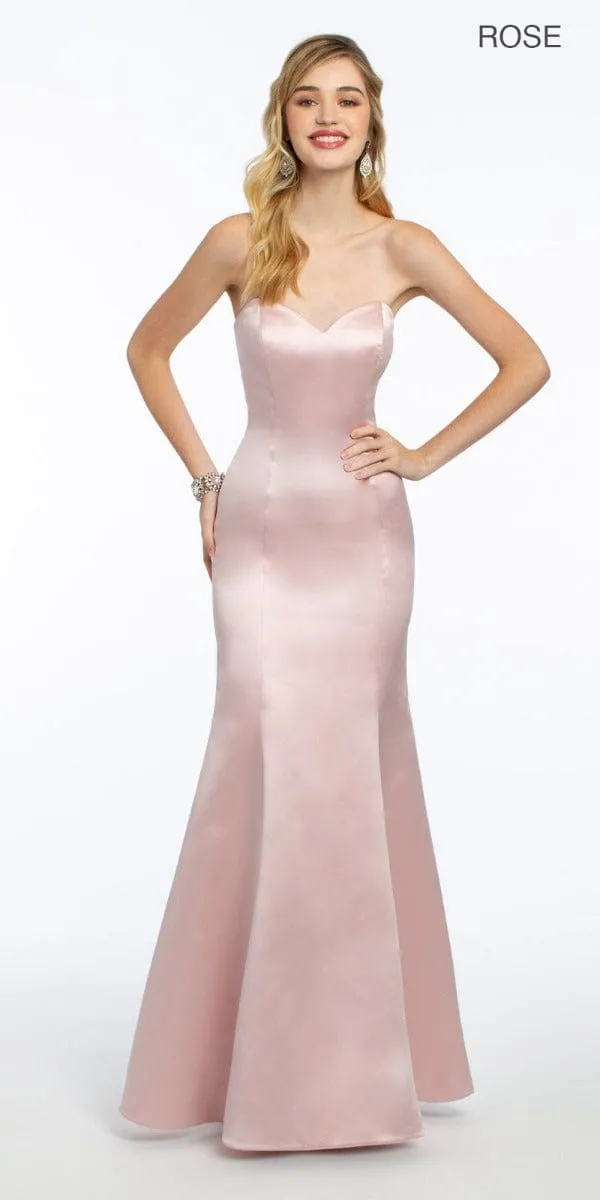 Satin Strapless Mermaid Dress - Petite