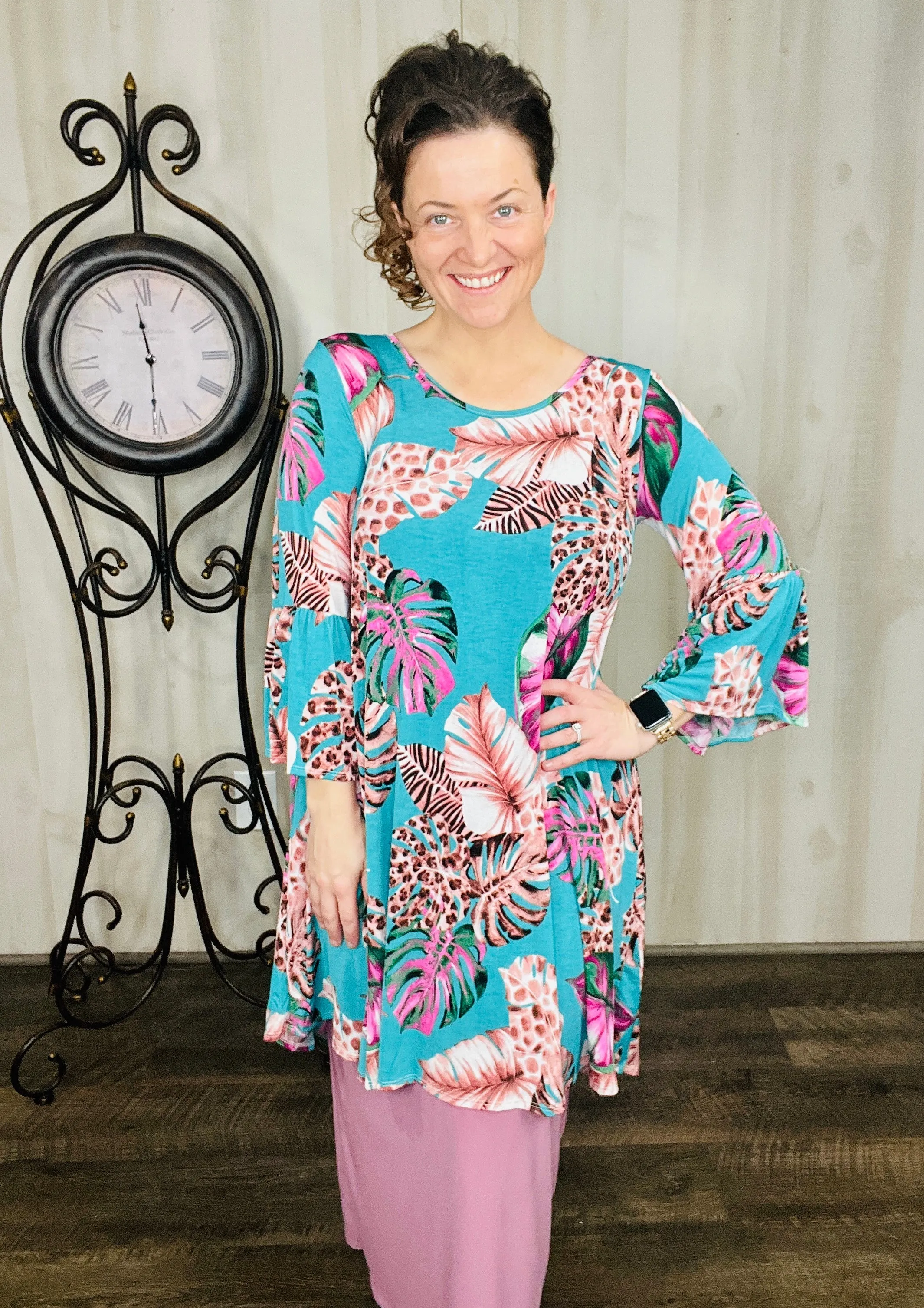 Tropics & Leopard Print Tunic