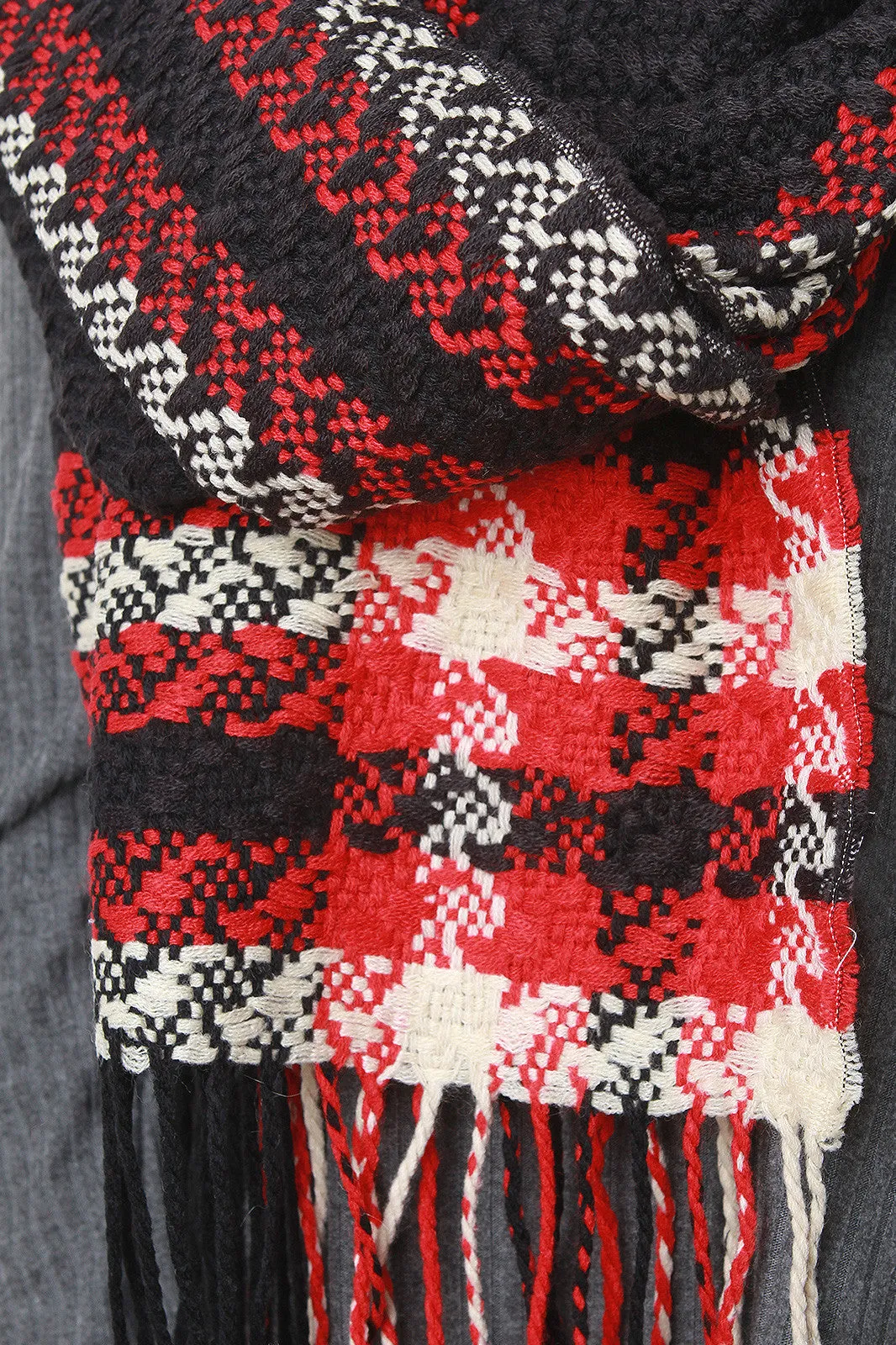 Woven Stripe Frame Scarf